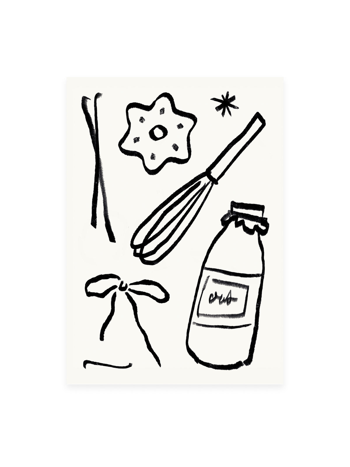 Postcard Christmas Kitchen (Risograph)