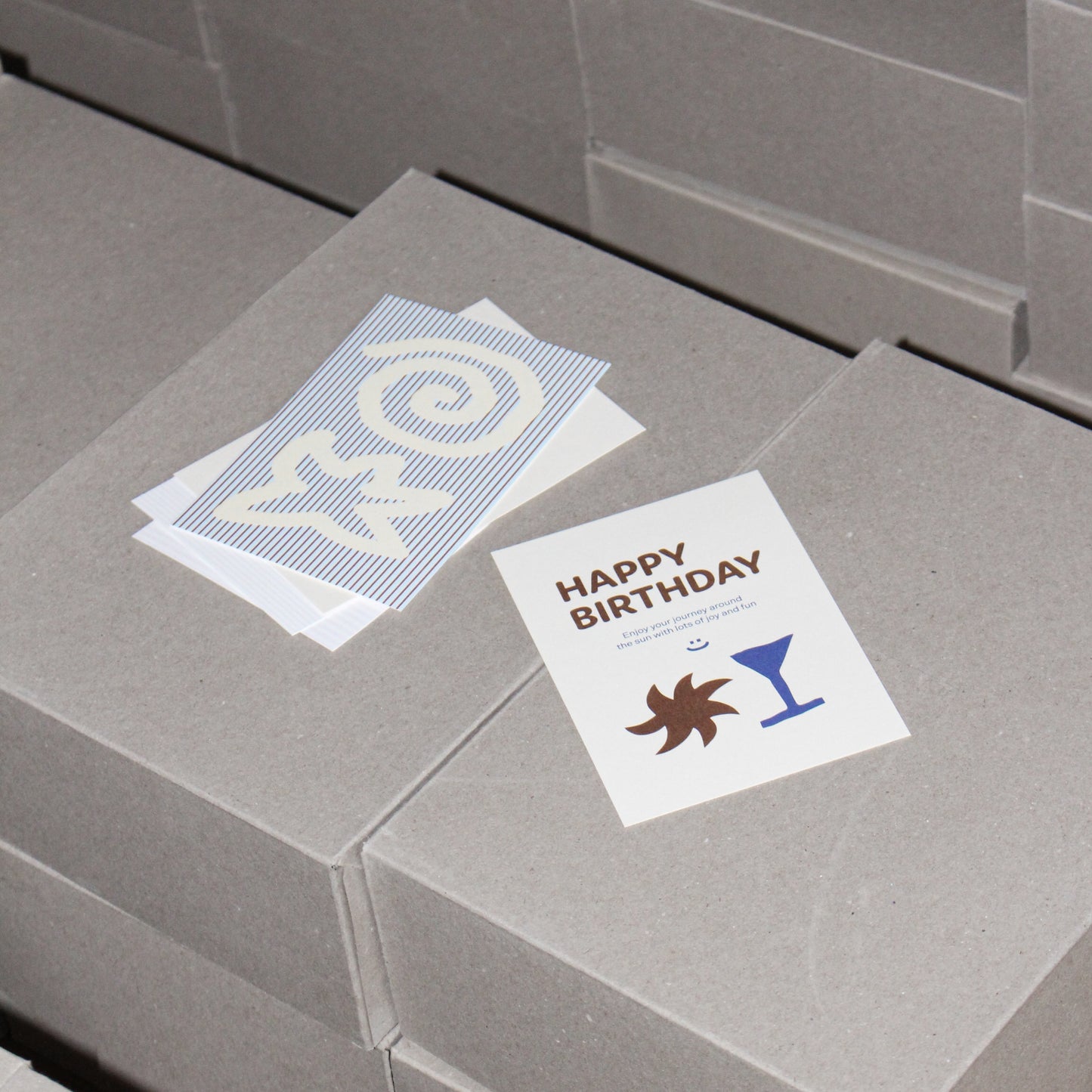 Postcard Starfish Yellow Blue