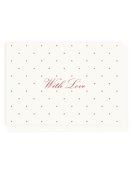 Folded Card 'With Love' Polka Dots (Risograph)