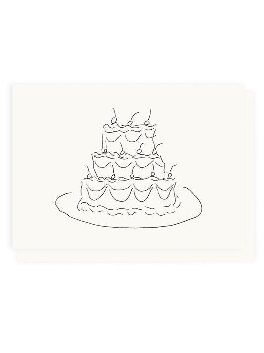 Klappkarte Hochzeitstorte (Risographie)