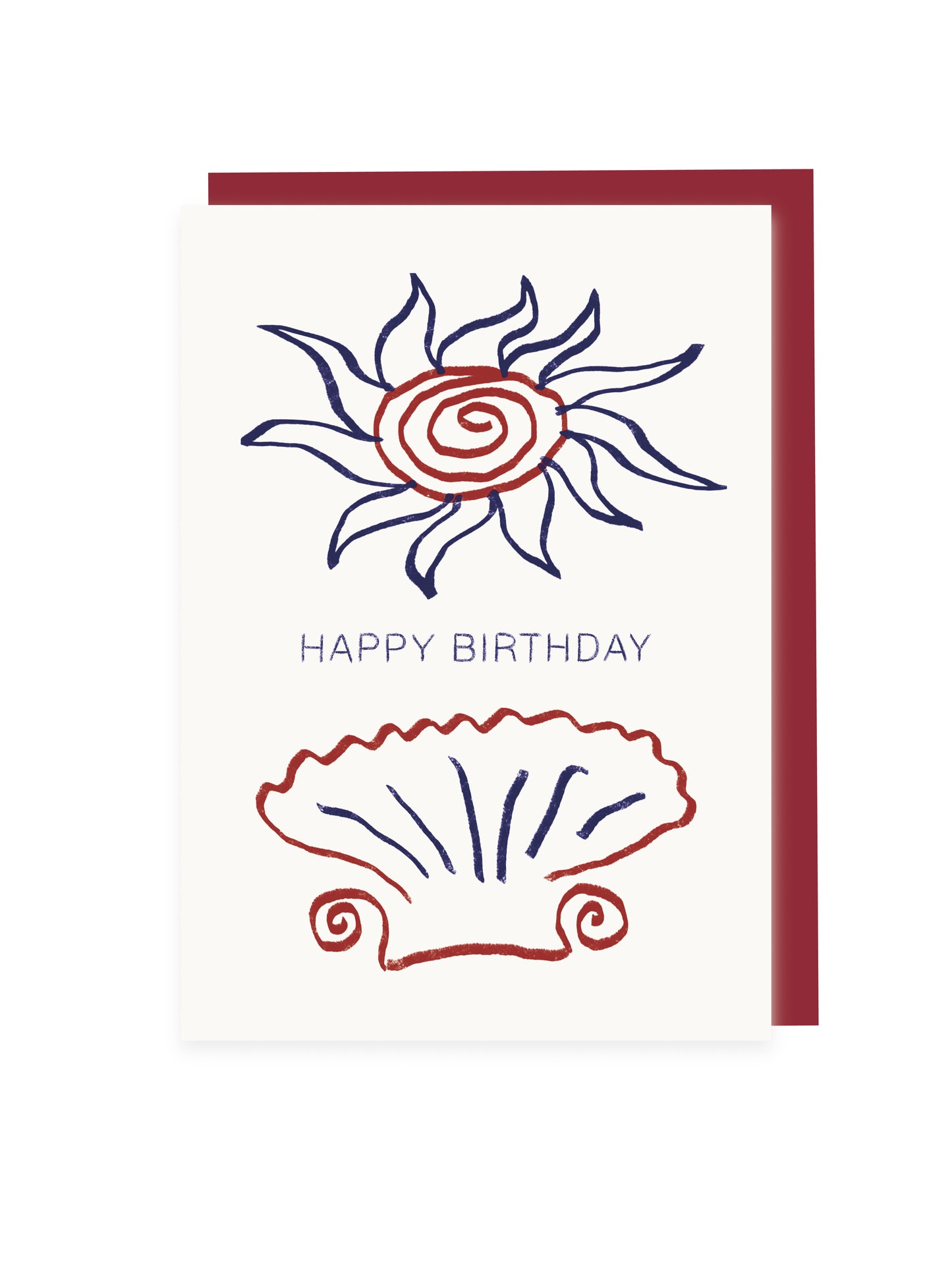 Klappkarte 'Happy Birthday' Sun and Shell (Risographie)