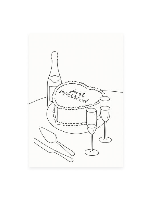 Postkarte 'just married'