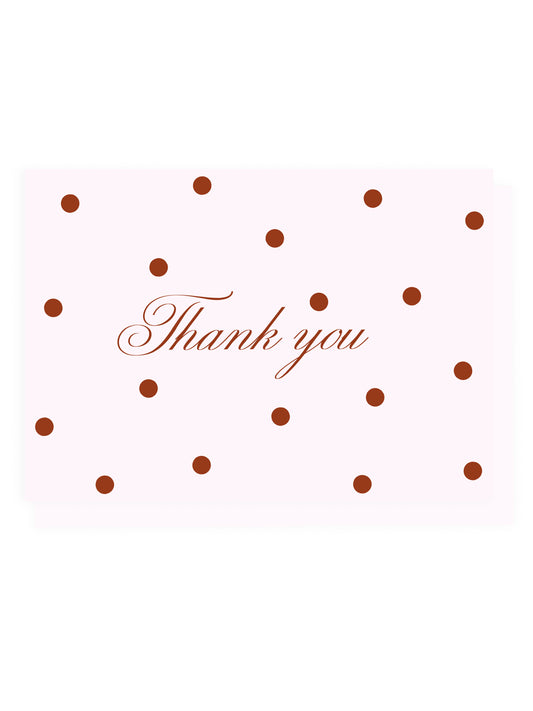 Folded Card 'Thank you' Polka Dots (Riso print)