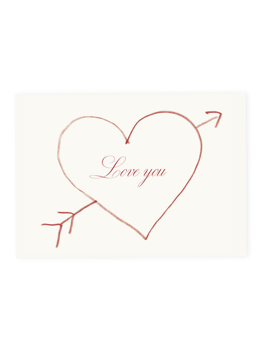 Postcard 'Love you' Heart (Risograph)