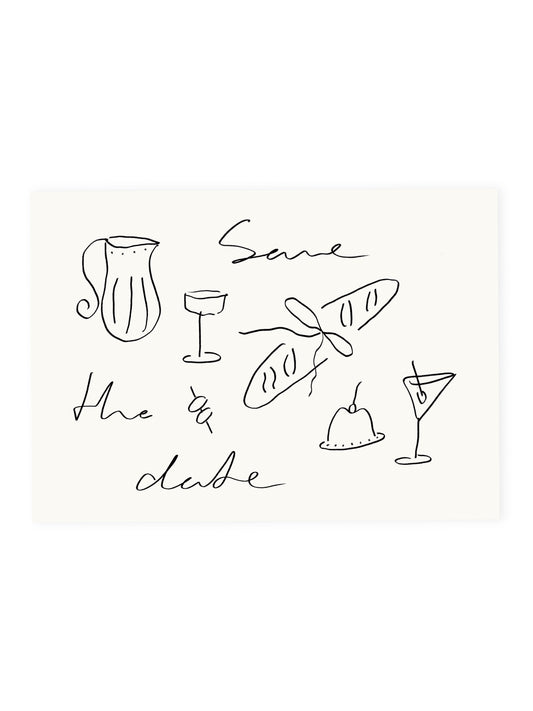 Postkarte 'Save the date' (Risographie)