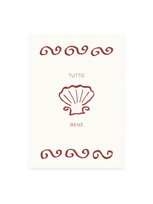 Postcard 'Tutto Bene' Shell (Risograph)