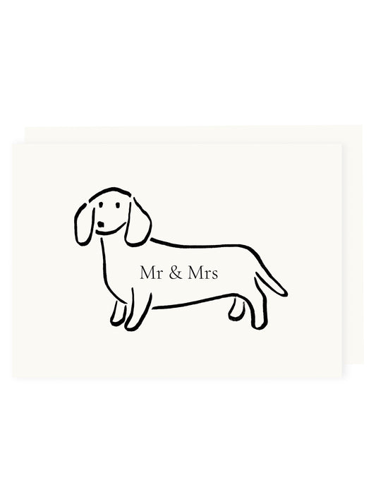 Klappkarte 'Mr & Mrs' Dackel (Risographie)
